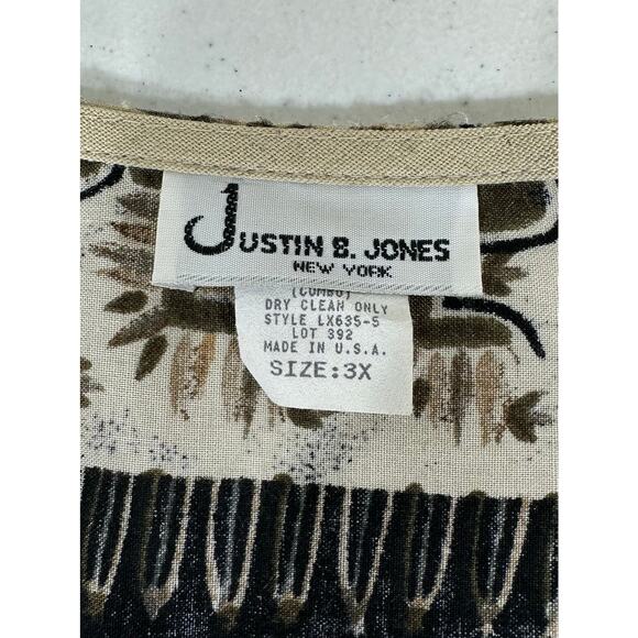 Justin B Jones Womens Vest Size 3X Beige Black Multi Southwest Tribal Aztec READ - Picture 3 of 7